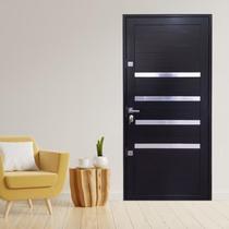 Porta Lambril com Maçaneta 2 Fechaduras Tetras com Friso Linha Roma 210x80 Abertura Esquerda