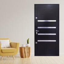 Porta Lambril com Maçaneta 2 Fechaduras Tetras com Friso Linha Roma 210x80 Lado Esquerdo