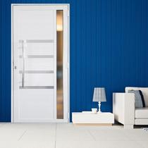 Porta Lambril de Alumínio 210 X 80cm com Friso e Visor Linha 30 Abertura Direita Porta Lambril de Alumínio 210 X 80cm com Friso e Visor Linha 30 Abertura Direita