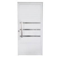 Porta Lambril de Alumínio 210 x 90cm com Friso Linha Veneza Esquadrias Bergamo Abertura Esquerda