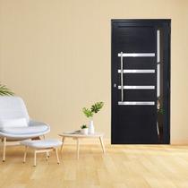 Porta Lambril de Alumínio 210 x 90cm com Puxador Friso e Visor Linha 30 Abertura Esquerda Preto Porta Lambril de Alumínio 210 x 90cm com Puxador Friso e Visor Linha 30 Abertura Esquerda Preto