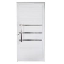Porta Lambril de Alumínio Branco com Puxador e Friso Linha Veneza Porta Lambril de Alumínio Branco com Puxador e Friso Linha Veneza