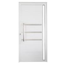 Porta Lambril de Alumínio Direita 210 x 90cm com Friso e Visor Linha Veneza Esquadrias Bergamo Branco