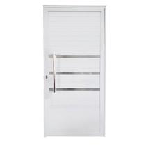 Porta Lambril de Alumínio Esquerda 210 x 80cm com Friso Linha Veneza Esquadrias Bergamo