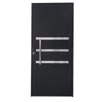 Porta Lambril de Alumínio Preto com Puxador e Friso Linha Veneza