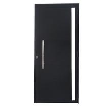 Porta Lambril de Alumínio Preto com Puxador e Vidro Linha Veneza