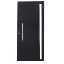 Porta Lambril de Alumínio Preto com Puxador e Vidro Linha Veneza Porta Lambril de Alumínio Preto com Puxador e Vidro Linha Veneza