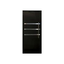 Porta Lambril Frizada Esquerda 210 X 100 Preto Com Puxador e Rolete
