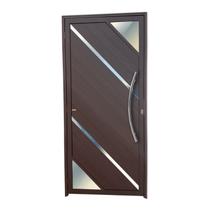 Porta Lambril Oasis com Puxador Super 25 210cm x 100cm Brimak Abertura Direita Corten Porta Lambril Oasis com Puxador Super 25 210cm x 100cm Brimak Abertura Direita Corten