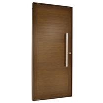 Porta Lambril Pivotante com Puxador Topsul 220x100cm Esquadrisul Abertura Direita Marrom