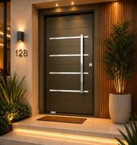 Porta Lambril Pivotante em Aço Galvanizado 220x100x14cm c/ Puxador Friso Esquerda Porta Lambril Pivotante em Aço Galvanizado 220x100x14cm c/ Puxador Friso Esquerda