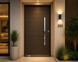 Porta Lambril Pivotante em Aço Galvanizado 220x100x14cm com Puxador Direita Porta Lambril Pivotante em Aço Galvanizado 220x100x14cm com Puxador Direita
