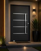 Porta Lambril Pivotante em Aço Galvanizado 220x120x14cm c/Puxador Friso Esquerda Porta Lambril Pivotante em Aço Galvanizado 220x120x14cm c/Puxador Friso Esquerda