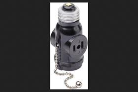 Porta-lâmpada com saída e corrente de tração Leviton 007-1406 125V