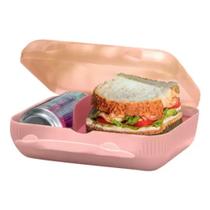 Porta Lanche Com Divisória rosa Tupperware Porta Lanche Com Divisória rosa Tupperware