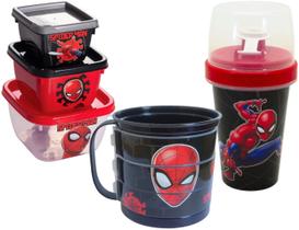Porta Lanche Kit Infantil C/ Shakeira 320ml Homem Aranha