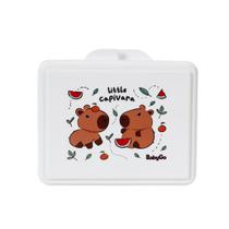 Porta Lanches Infantil Branco Decorado Capivara BabyGo