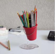 Porta-lápis Balde Furado Yaay! Vermelho 13x10,5cm