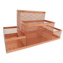 Porta Lápis, Caneta, Clips, Lembrete, Aramado, Rose Gold, 4 Divisórias Porta Lápis, Caneta, Clips, Lembrete, Aramado, Rose Gold, 4 Divisórias