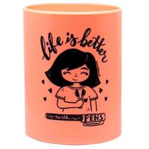 Porta lápis / caneta Laranja Pastel Newpen UP colecionável Porta lápis / caneta Laranja Pastel Newpen UP colecionável