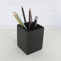 Porta Lapis Canetas Organizador material sintético Cor Preta