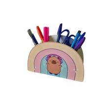Porta-Lápis Capivara Fofa Arco-Íris Presente Criativo