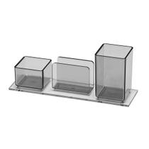 Porta Lápis Clips Lembrete Fumê - Acrimet