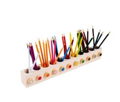 Porta Lápis De Madeira Montessori, Porta-lápis Para Colorir