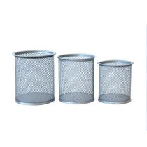 Porta lápis e canetas de metal com 03 peças