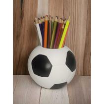 Porta Lápis ou Vaso Formato de Bola Futebol Ceramica