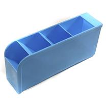 Porta Lápis Treco Organizador Mesa Escritório Caneta rack - Azul