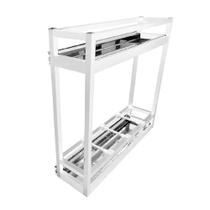 Porta Latas Duplo 9302 Fixação Lateral 130x450x450mm Alumínio Branco Jomer Porta Latas Duplo 9302 Fixação Lateral 130x450x450mm Alumínio Branco Jomer