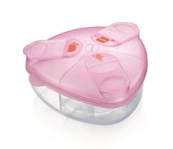 Porta Leite em Pó Dosador Milk Powder c/ 3 divisões MAM Rosa