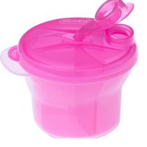Porta Leite Em Pó Rosa 3 Divisórias 250 ml Dosador De Mamadeira Infantil Bebe Menina Pimpolho Plastico