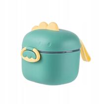 Porta leite em pó verde com dosador e nivelador 400ml para bebê viagem e passeio