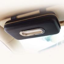 Porta-lenços de papel para carro Cartisen Sun Visor Porta-guardanapos preto Porta-lenços de papel para carro Cartisen Sun Visor Porta-guardanapos preto