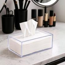 Porta Lenços de Papel Para Mesa Caixa Organizador Acrílico Transparente Para Mascara Luvas Papel Interfolha
