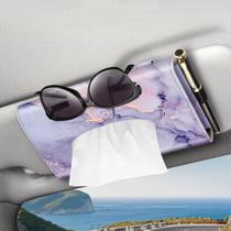 Porta-lenços para viseira de carro CaseBot Lilac Marble PU Leather Porta-lenços para viseira de carro CaseBot Lilac Marble PU Leather