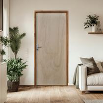 Porta Lisa Mescla 210x92 Batente 09 CM Fechadura Comum Interna Lado Direito Rodam