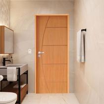 Porta Lisa Padrão Imbuia Belíssima 6 Batente Ecológico 11 Fechadura Stilo Wc 82 X 2,10 D