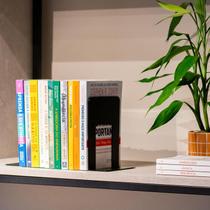 Porta Livros Básico em Aço Aparador Organizador para Estante e Prateleira Preto Fosco Porta Livros Básico em Aço Aparador Organizador para Estante e Prateleira Preto Fosco