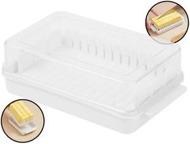 Porta Manteiga Margarina Frios Manteigueira Plástica Com Tampa Retangular Mesa Posta 14cm