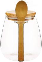 Porta Mantimento 750ML 12,5cm altura Em Vidro Borossilicato Com Tampa E Colher Em Bambu - Dynasty