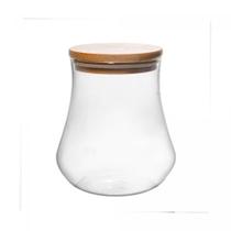 Porta Mantimento de Vidro Borossilicato com Tampa de Bambu - Wolff Porta Mantimento de Vidro Borossilicato com Tampa de Bambu - Wolff