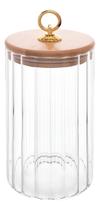 Porta Mantimento De Vidro Classico Com Tampa De Bambu 850Ml Dolce Home Porta Mantimento De Vidro Classico Com Tampa De Bambu 850Ml Dolce Home
