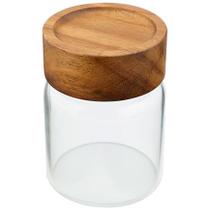 Porta mantimento de vidro com tampa de bambu 150 ml