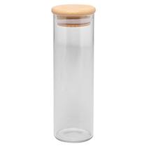 Porta Mantimento De Vidro Com Tampa De Bambu 210ml Wolff