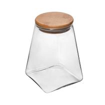 Porta Mantimento De Vidro Com Tampa De Bambu 750Ml - Wolff Porta Mantimento De Vidro Com Tampa De Bambu 750Ml - Wolff
