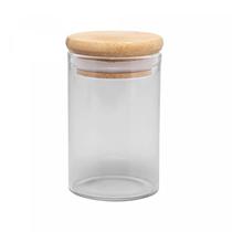 Porta Mantimento de Vidro com Tampa de Bambu 90ml - Wolff Porta Mantimento de Vidro com Tampa de Bambu 90ml - Wolff