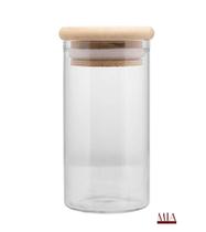 Porta Mantimento em Vidro Borossilicato com Tampa de Bambu 120ml